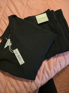 Max Studio Black Knit Wide Leg Trousers Set